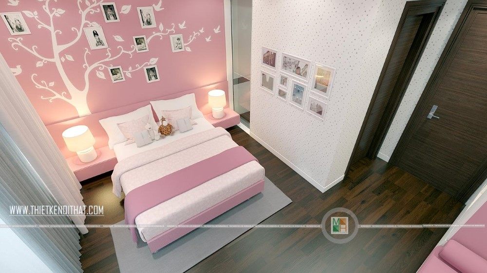 Thiết kế nội thất phòng ngủ cho bé gái biệt thự PARK CITY